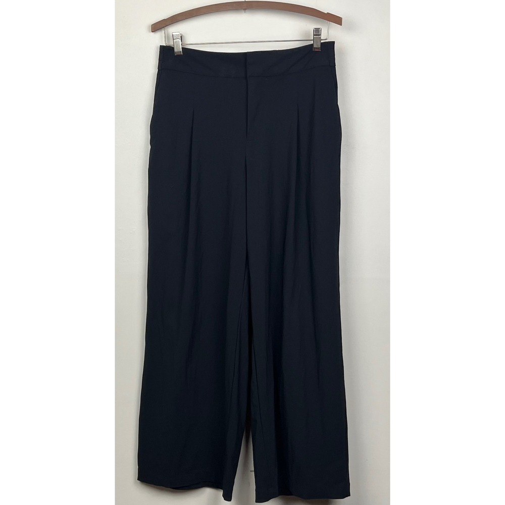 Athleta Pinnacle Wide Leg Pleated Trousers 6P Black Quiet Outdoor Utility Wear